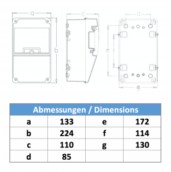 Stromverteiler Leergehäuse IP65 - 6 Module
